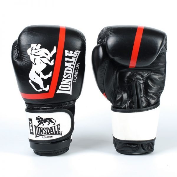 Комплект для бокса (шлем, перчатки) LONSDALE XPEED-BKW размер M-XL, 10-12oz черный-белый - Черный-белый-Шлем M, перчатки 10 унций