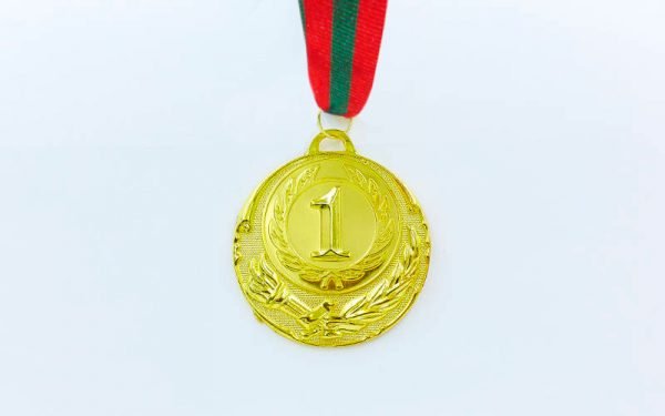 Медаль спортивная с лентой Приднестровье ZING d-6,5см (металл, d-6,5см, 38g, 1-золото, 2-серебро, 3-бронза) - Цвет Золотой