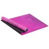 Коврик для йоги Замшевый каучуковый двухслойный 3мм Record (размер 1,83мx0,61мx3мм, голубой-розовый, с принтом "Я - это любовь")