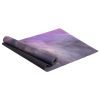 Коврик для йоги Замшевый каучуковый двухслойный 3мм Record (размер 1,83мx0,61мx3мм, фиолетовый-сиреневый, с принтом Мироздание)