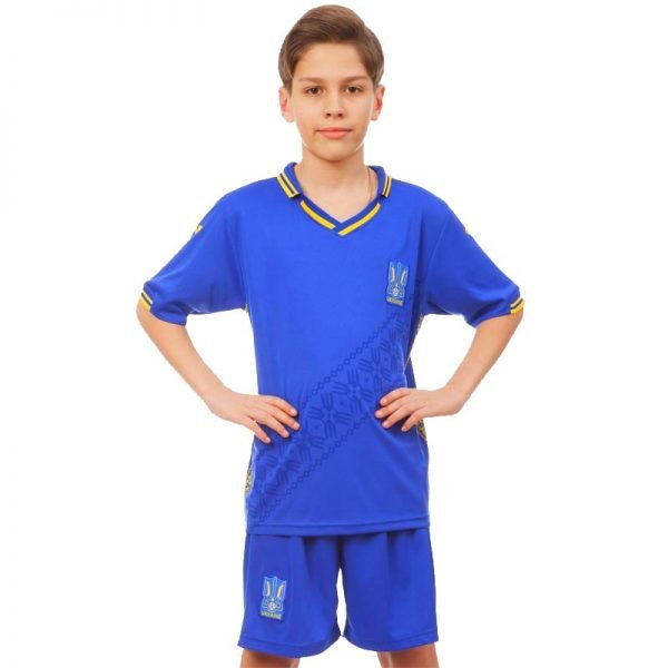 Форма футбольная детская УКРАИНА 2019 Sport (PL, р-р XS-XL, рост 116-165см, синий) - M-26, рост 135-145