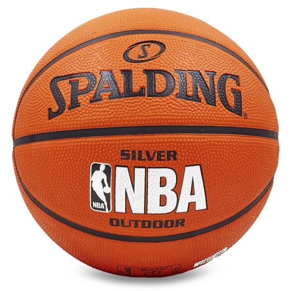 Мяч баскетбольный резиновый №5 SPALDING 2014 NBA SILVER Outdoor (резина, бутил, оранжевый)