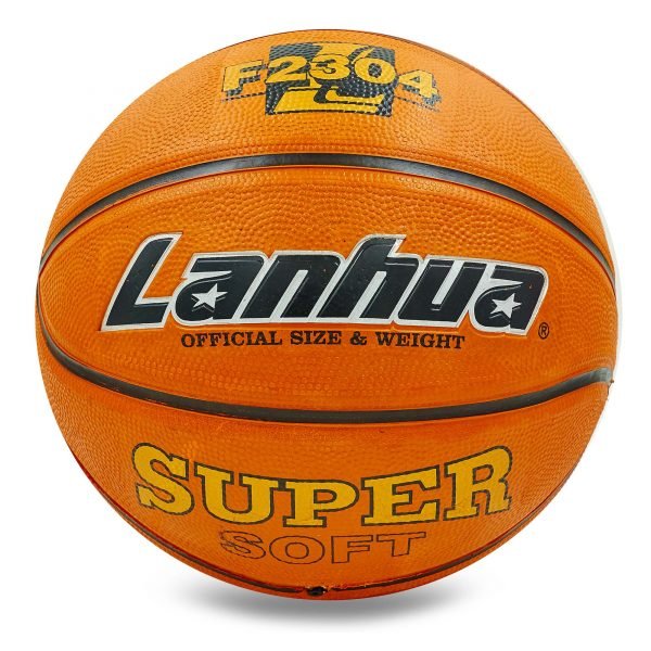 Мяч баскетбольный резиновый №7 LANHUA Super soft (резина, бутил, оранжевый)