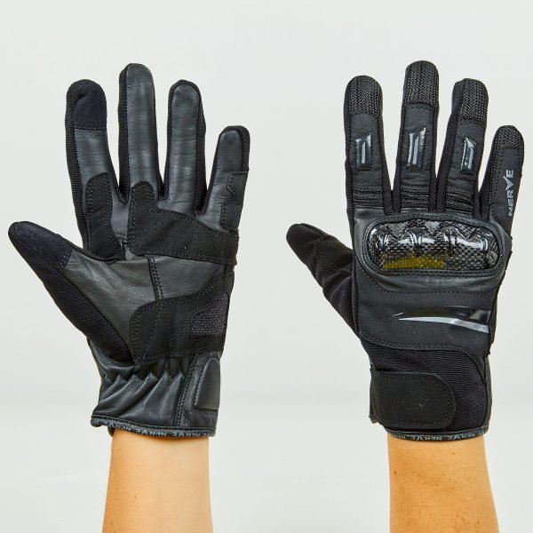 Мотоперчатки кожаные NERVE размер M-XL черный - M
