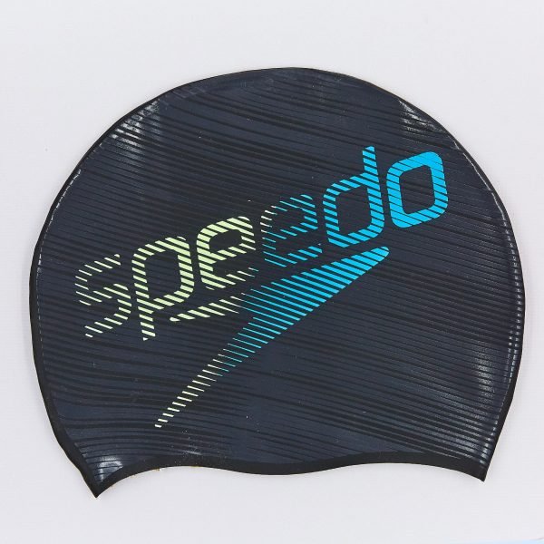 Шапочка для плавания SPEEDO SLOGAN PRINT (силикон, черный-желтый-синий)