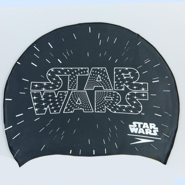 Шапочка для плавания детская SPEEDO JUNIOR SLOGAN PRINT Star Wars (силикон, черный-белый)