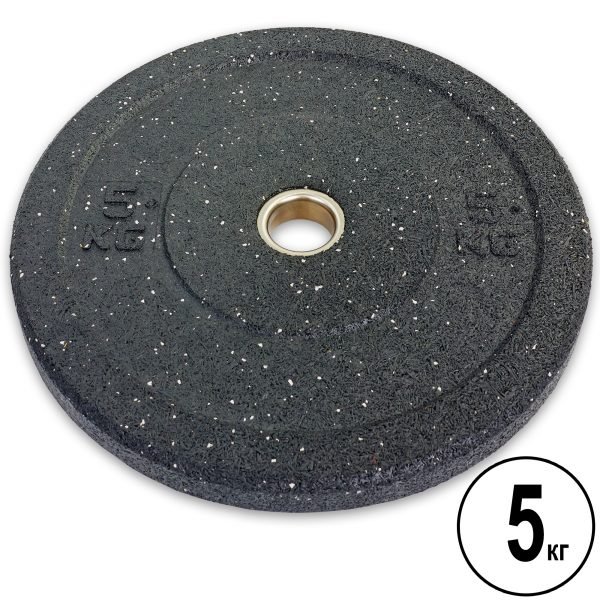 Бамперные диски для кроссфита Bumper Plates из структурной резины d-51мм RAGGY ТА-5126- 5 5кг