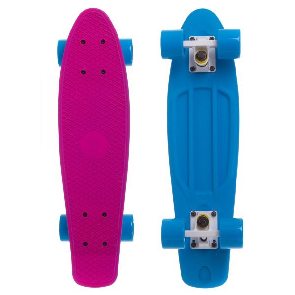 Скейтборд пластиковый Penny RUBBER SOFT TWIN FISH 22in двухцветная дека (розовый-голубой)