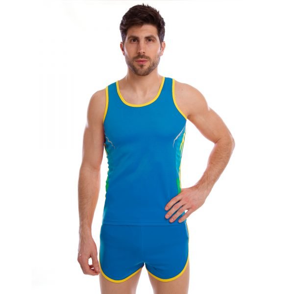 Форма для легкой атлетики мужская  (полиэстер, р-р -XL-4XL-160-190см(55-90кг), цвета в ассортименте) - Синий-XL, рост 160-170, 55-65кг