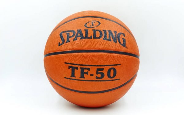 Мяч баскетбольный резиновый №7 SPALDING TF-50 (резина, бутил, оранжевый)