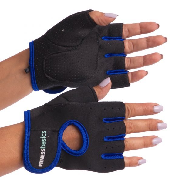 Перчатки для фитнеca FITNESS BASICS размер S-XL цвета в ассортименте - Черный-синий-M