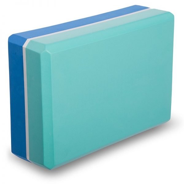 Блок для йоги двухцветный (EVA 120g, р-р 23х15х7,5см, цвета в ассортименте) - Цвет Мятный-синий