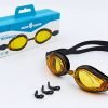 Очки для плавания MadWave TECHNO II (поликарбонат, силикон, цвета в ассортименте) - Цвет Черный-желтый