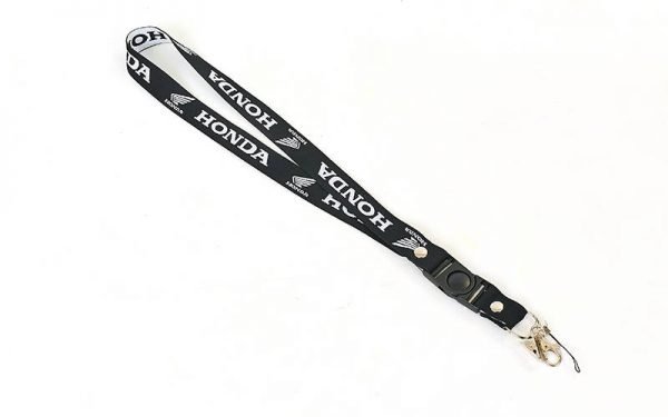 Шнурок для ключей, телефона HONDA (эластичная, растяг. резина l-50см, черный)