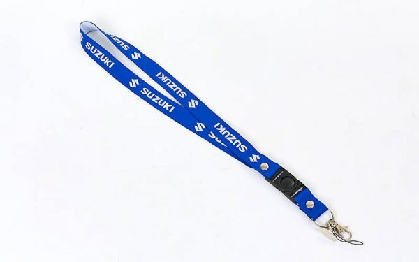 Шнурок для ключей, телефона SUZUKI (эластичная, растяг. резина l-50см, синий)