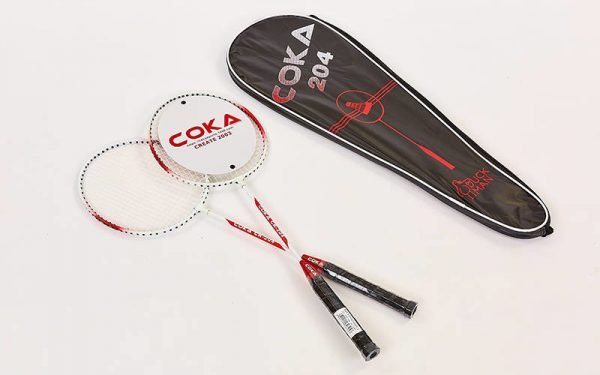 Набор для бадминтона 2 ракетки в чехле COKA (сталь, цвета в ассортименте)