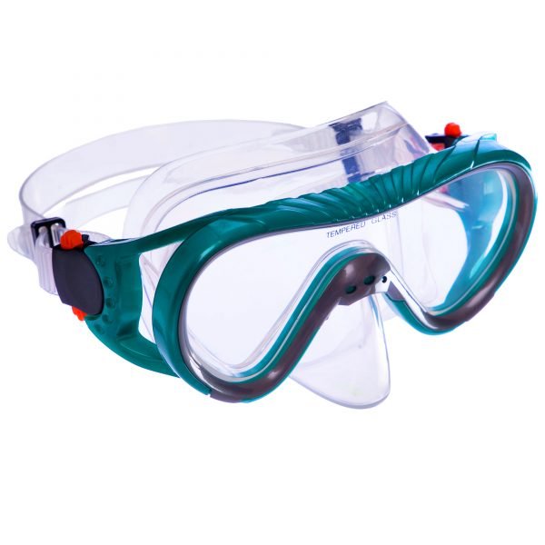 Маска для плавания подростковая Zelart (10-16лет, термостекло, силикон, пластик, синий, бирюзовый) - Цвет Бирюзовый