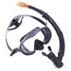 Набор для плавания маска с трубкой Zelart (термостекло, силикон черный, пластик, черный)