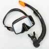 Набор для плавания маска с трубкой Zelart (термостекло, силикон черный, пластик, черный)