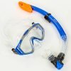 Набор для плавания маска с трубкой Zelart (термостекло, PVC, пластик, цвета в ассортименте) - Цвет Синий-серый-прозрачный