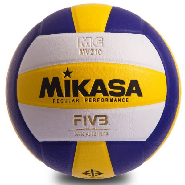 Мяч волейбольный Клееный PU MIK MV-210 (PU, №5, 5 сл., клееный)