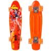 Скейтборд пластиковый Penny 22in со светящимися колесами с рисунком (колесо-PU, р-р деки 56х15см, оранжевый)