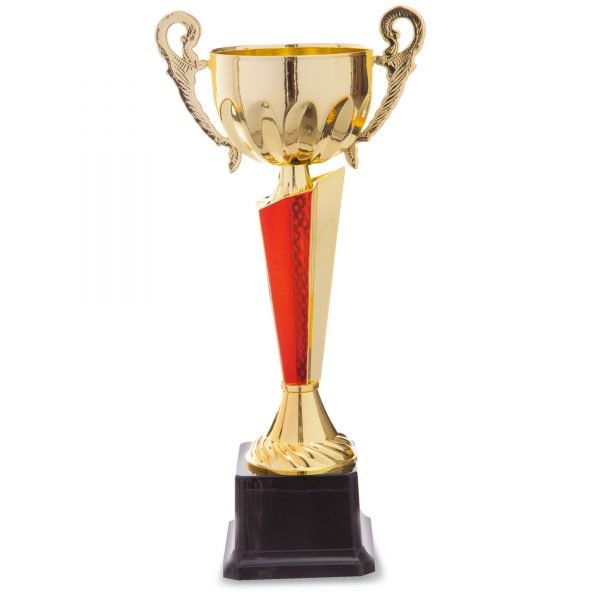 Кубок спортивный с ручками (металл, пластик, h-28см, b-13см, d чаши-8см, золото)
