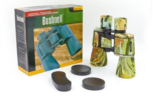 Бинокль BUSHNELL 20х50 (пластик, стекло, PVC-чехол, камуфляж лес) Replika