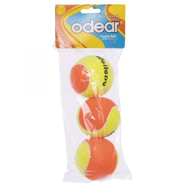 Мяч для большого тенниса ODEAR (3шт) (в пакете, оранжевый-салатовый)