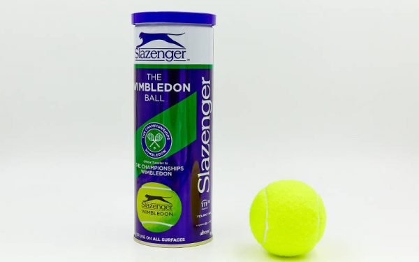 Мяч для большого тенниса SLAZENGER (3шт) WIMBLEDON (в вакуумной упаковке, салатовый)