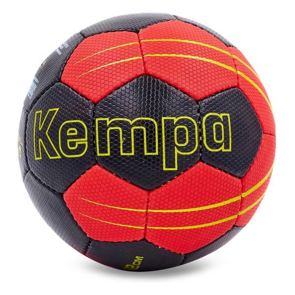 Мяч для гандбола KEMPA (PU, р-р 2, сшит вручную, черный-красный)