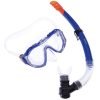 Набор для плавания маска с трубкой Zelart (термостекло, силикон, пластик, синий-черный-оранжевый)