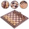 Шахматы, шашки, нарды 3 в 1 деревянные с магнитом (фигуры-дерево, р-р доски 39см x 39см)