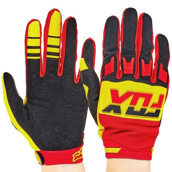 Перчатки для мотокросса FOX размер M-XL цвета в ассортименте - Красный-желтый-M