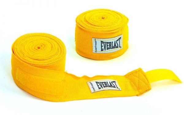 Бинты боксерские (2шт) хлопок с эластаном ELS (l-4м, цвета в ассортименте) - Цвет Желтый