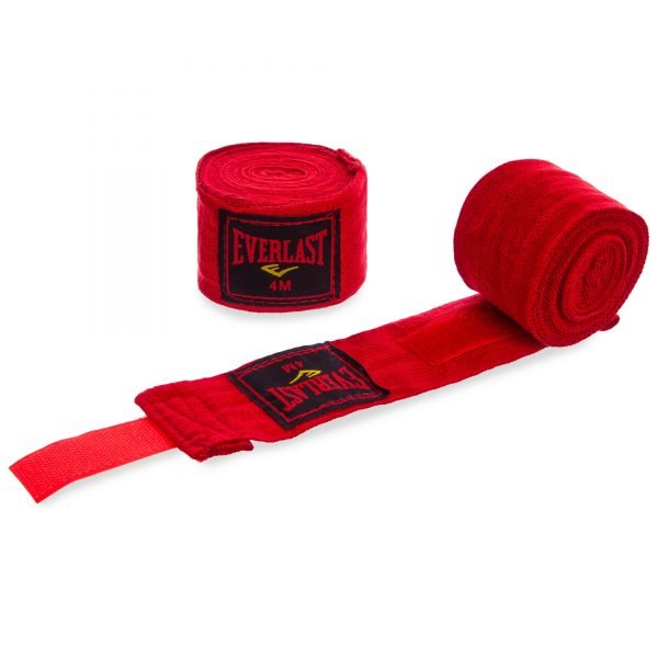 Бинты боксерские (2шт) хлопок с эластаном ELS (l-4м, цвета в ассортименте) - Цвет Красный