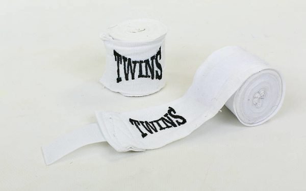 Бинты боксерские (2шт) хлопок с эластаном TWN (l-3м, цвета в ассортименте) - Цвет Белый