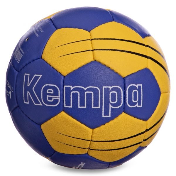 Мяч для гандбола KEMPA (PU, р-р 1, сшит вручную, голубой-желтый)