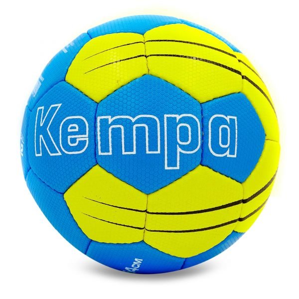 Мяч для гандбола KEMPA (PU, р-р 2, сшит вручную, голубой-желтый)