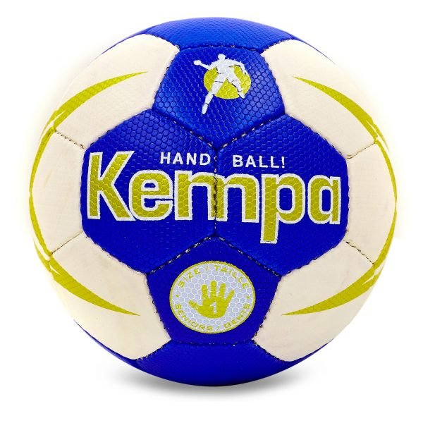 Мяч для гандбола KEMPA (PU, р-р 2, сшит вручную, белый-синий)