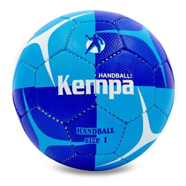 Мяч для гандбола KEMPA (PU, р-р 1, сшит вручную, голубой-синий)