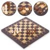 Шахматы, шашки, нарды 3 в 1 кожзам (фигуры-дерево, р-р доски 40x40см, черный-золотой)