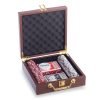 Набор для покера в кожзам чемодане на 100 фишек с номиналом (р-р 21х21х7,5см)