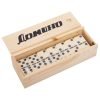 Домино настольная игра в деревянной коробке (кости-пластик, h-4,5см, р-р кор. 18,5x6,5x4см)