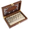 Домино настольная игра в деревянной коробке (кости-пласт, h-4,9см,р-р кор. 20,5x12,5x4см)