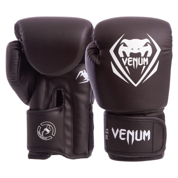 Перчатки боксерские PU на липучке VNM (р-р 8-12oz, черный) - 8 унции