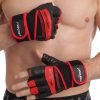 Перчатки для тяжелой атлетики MARATON (PVC, PL, открытые пальцы, р-р L-XXL, черный-красный) - L