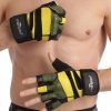 Перчатки для тяжелой атлетики MARATON (PVC, PL, открытые пальцы, р-р L-XXL, черный-зеленый-желтый) - L