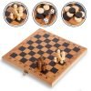 Шахматы, шашки, нарды 3 в 1 деревянные (фигуры-дерево, р-р доски 11см x 11см)