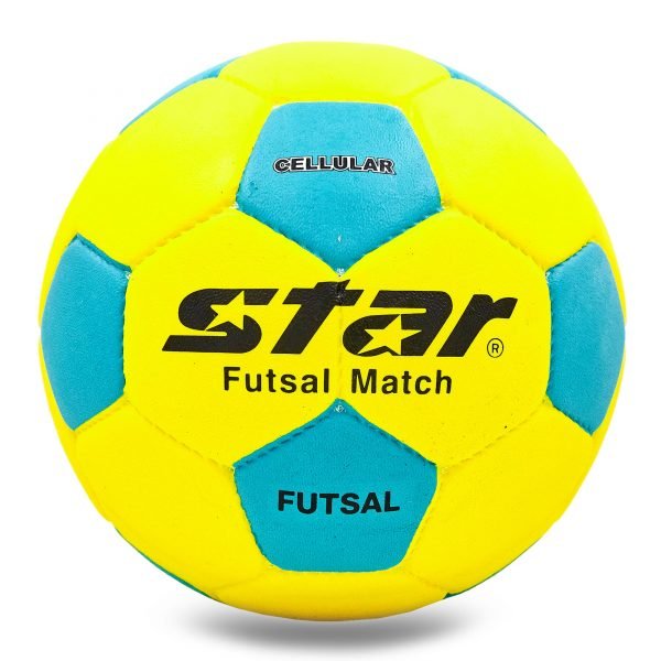 Мяч для футзала №4 Outdoor покрытие вспененная резина STAR желтый-голубой